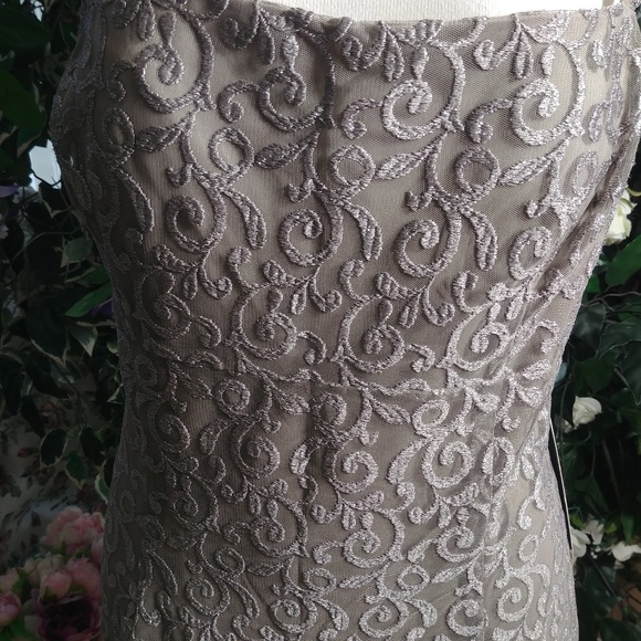 EMBROIDERED LACE DRESS WITH BOLERO JACKET SZ 16 - Picture 4 of 12